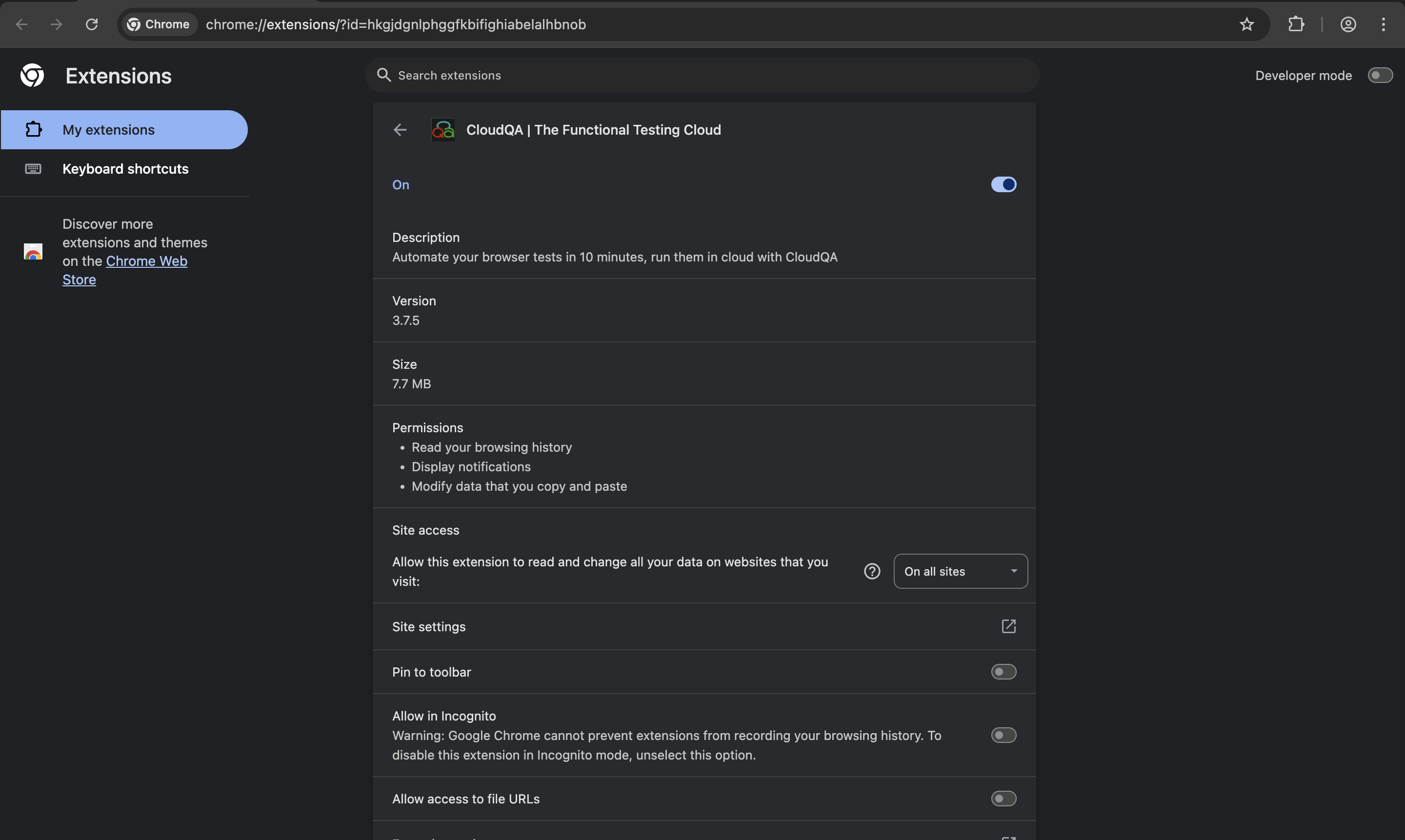 Chrome Extension Screenshot